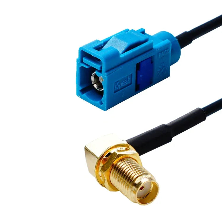Câble RG174 adaptateur coudé SMA mâle vers Fakra Z femelle de 20 cm, coudé SMA mâle vers Fakra Z femelle
