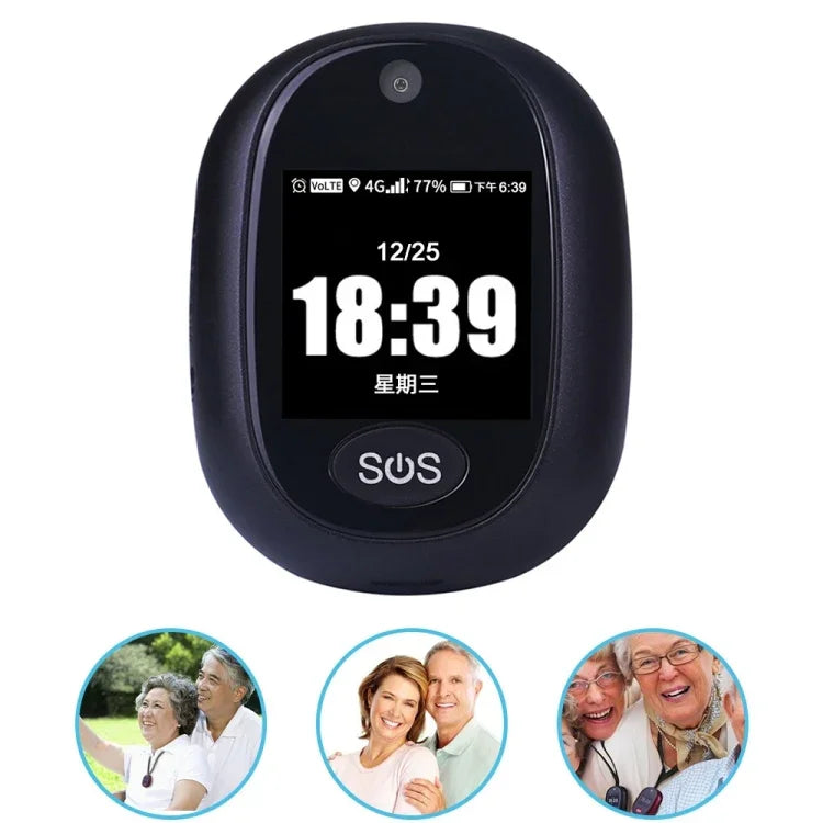 Pendentif traceur intelligent GPS REACHFAR RF-V45-B Mini Écran tactile, supporte SOS / appareil photo / gestion de la santé / 4G LTE, pour l'Amérique du Nord / l'Amérique du Sud / l'Australie, Écran tactile RF-V45-B
