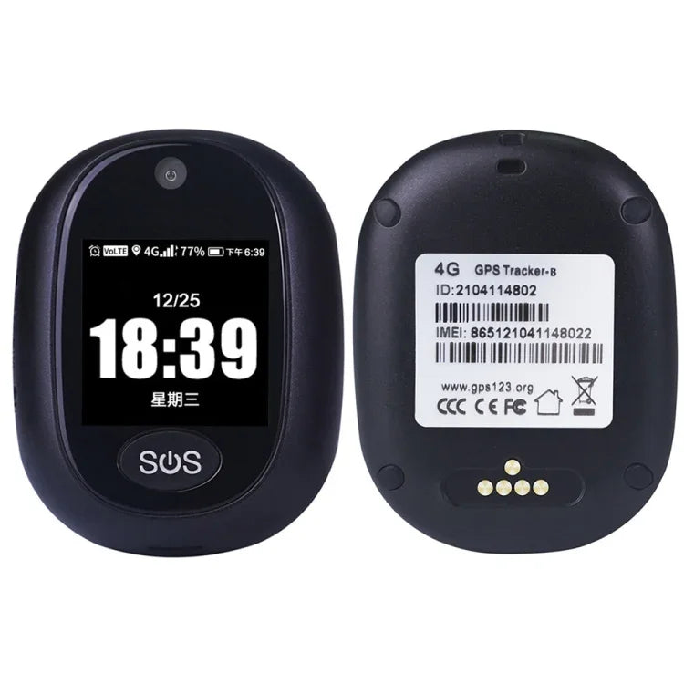 Pendentif traceur intelligent GPS REACHFAR RF-V45-B Mini Écran tactile, supporte SOS / appareil photo / gestion de la santé / 4G LTE, pour l'Amérique du Nord / l'Amérique du Sud / l'Australie, Écran tactile RF-V45-B