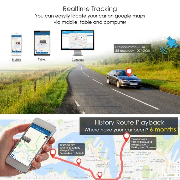 Traceur de suivi en temps réel magnétique 3G GSM GPRS GPS pour véhicule LK915, LK915