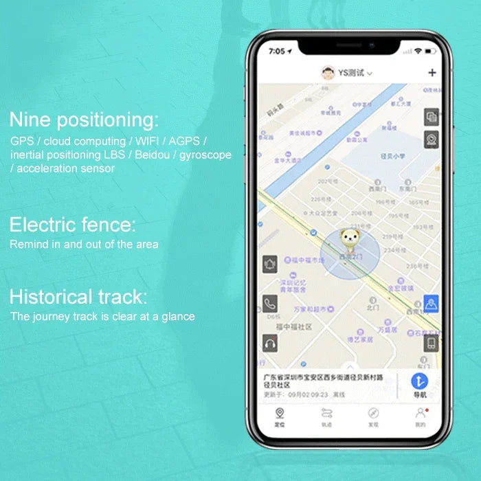 Traceur de localisation pour enfant, personne âgée ou animal domestique S3 Mini GPS / AGPS / WiFi / LBS, S3