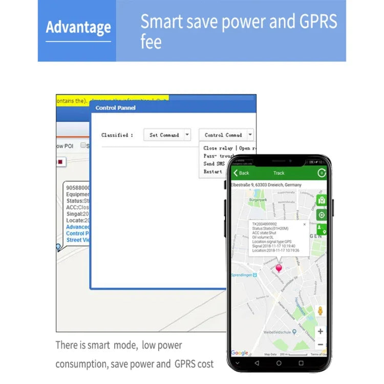 Traceur GPS GSM GPRS en temps réel pour voiture et camion, compatible AGPS, TK306
