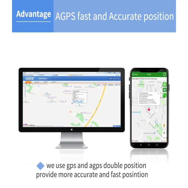 Traceur GPS GSM GPRS en temps réel pour voiture et camion, compatible AGPS, TK306