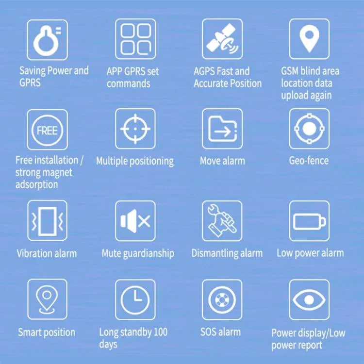 Traceur GPS GSM GPRS TK202B 4G pour voiture et camion avec support AGPS, capacité de la batterie : 5000 mAh, 4G 5000 mAh