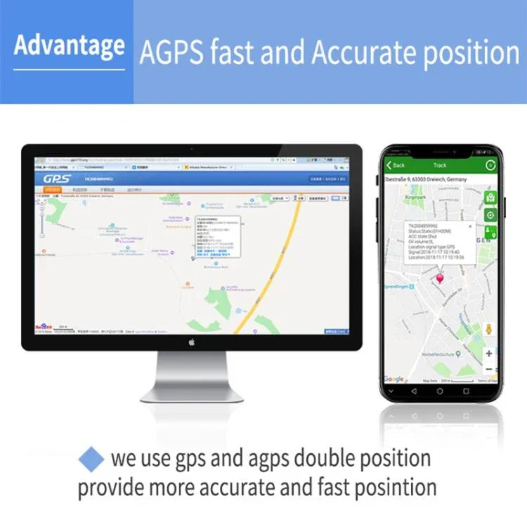 Traceur GPS GSM GPRS TK202B 4G pour voiture et camion avec support AGPS, capacité de la batterie : 5000 mAh, 4G 5000 mAh