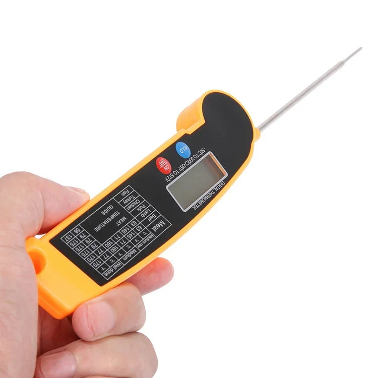 Thermomètre à sonde pliable étanche pour cuisine, cuisson, barbecue TS-BY52-Y (Jaune), TS-BY52-Y