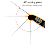 Thermomètre à sonde pliable étanche pour cuisine, cuisson, barbecue TS-BY52-Y (Jaune), TS-BY52-Y