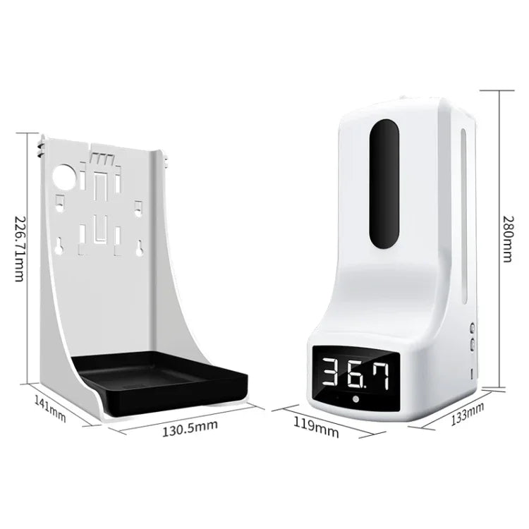 Thermomètre sans contact K9 Pro avec capteur de distance sensible à la lumière corporelle + Distributeur automatique de savon liquide sans contact 1000ml avec support de base, K9 Pro