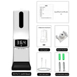 Thermomètre sans contact K9 Pro avec capteur de distance sensible à la lumière corporelle + Distributeur automatique de savon liquide sans contact 1000ml avec support de base, K9 Pro