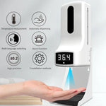 Thermomètre sans contact K9 Pro avec capteur de distance sensible à la lumière corporelle + Distributeur automatique de savon liquide sans contact 1000ml avec support de base, K9 Pro