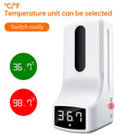 Thermomètre sans contact K9 Pro avec capteur de distance sensible à la lumière corporelle + Distributeur automatique de savon liquide sans contact 1000ml avec support de base, K9 Pro