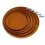 Plateau à thé rond créatif en bois massif pour hôtel, Plateau de rangement en bois, Diamètre : 37,5cm, Marron, Diamètre : 37,5cm