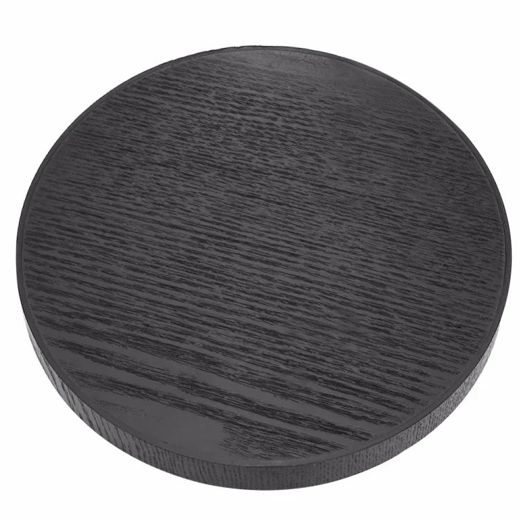 Plateau de service en bois massif rond et créatif, plateau de rangement en bois pour hôtel, diamètre : 27 cm, noir, diamètre : 27 cm