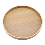 Plateau à thé rond créatif en bois massif pour hôtel, plateau de rangement en bois Tay, Diamètre : 30cm, Couleur du bois, Diamètre : 30cm