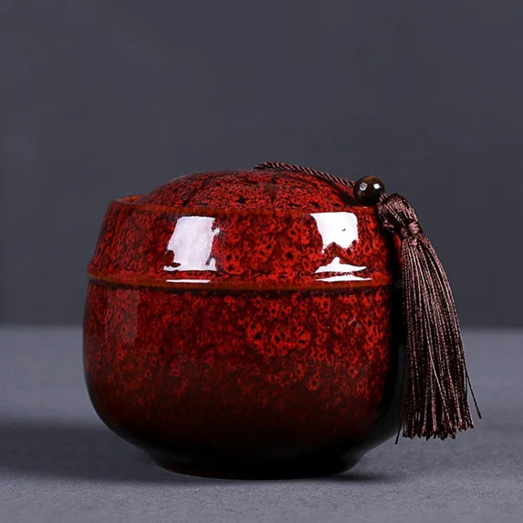 Boîte de rangement en céramique mini théière de transformation au four, étanche à l'humidité, boîte à thé scellée