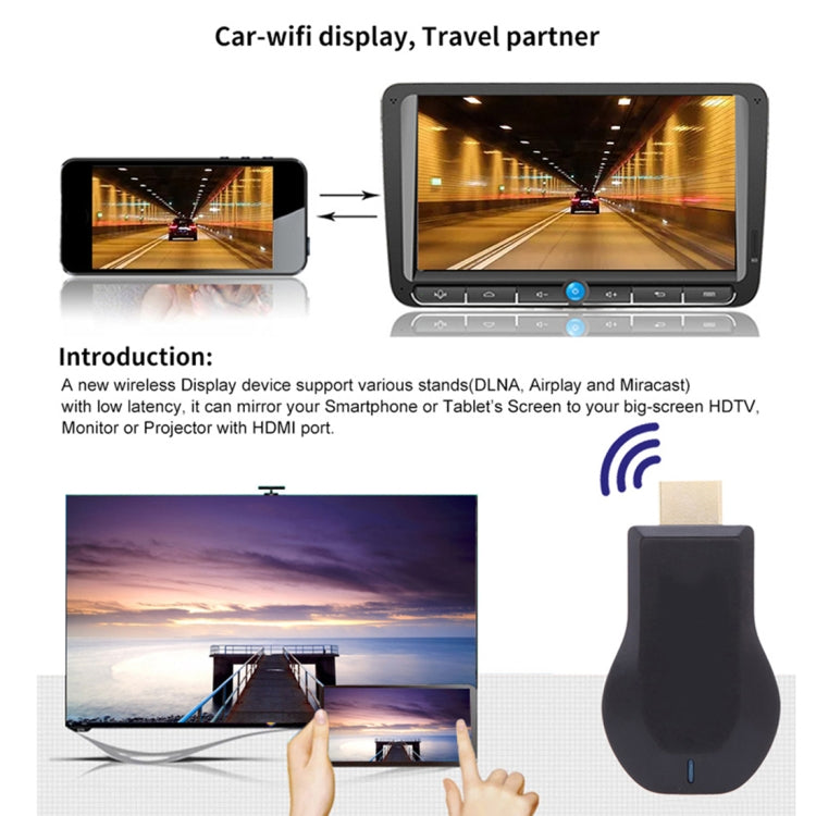 Récepteur de Dongle d'affichage WiFi sans fil M4 Plus Airplay Miracast DLNA 1080P HDMI TV Stick pour iPhone, Samsung et autres Smartphones Android, M4 Plus