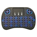 Langue prise en charge : russe. Clavier sans fil rétroéclairé i8 Air Mouse avec pavé tactile pour boîtier TV Android, Smart TV, tablette PC, Xbox 360, PS3 et HTPC/IPTV.