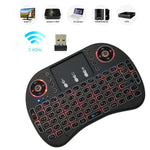 Langue prise en charge : russe. Clavier sans fil rétroéclairé i8 Air Mouse avec pavé tactile pour boîtier TV Android, Smart TV, tablette PC, Xbox 360, PS3 et HTPC/IPTV.