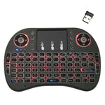 Langue prise en charge : français. Clavier sans fil rétroéclairé i8 Air Mouse avec pavé tactile pour boîtier TV Android, Smart TV, tablette PC, Xbox 360, PS3 et HTPC/IPTV.