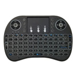 Langue prise en charge : français. Clavier sans fil rétroéclairé i8 Air Mouse avec pavé tactile pour boîtier TV Android, Smart TV, tablette PC, Xbox 360, PS3 et HTPC/IPTV.