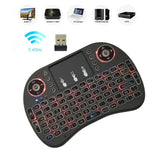 Langue prise en charge : français. Clavier sans fil rétroéclairé i8 Air Mouse avec pavé tactile pour boîtier TV Android, Smart TV, tablette PC, Xbox 360, PS3 et HTPC/IPTV.
