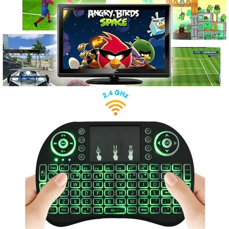 Langue prise en charge : taïwanais. Clavier sans fil rétroéclairé i8 Air Mouse avec pavé tactile pour boîtier TV Android, Smart TV, tablette PC, Xbox 360, PS3 et HTPC/IPTV (taïwanais).