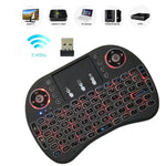 Langue prise en charge : anglais. Clavier sans fil rétroéclairé i8 Air Mouse avec pavé tactile pour boîtier TV Android, Smart TV, tablette PC, Xbox 360, PS3 et HTPC/IPTV (anglais).