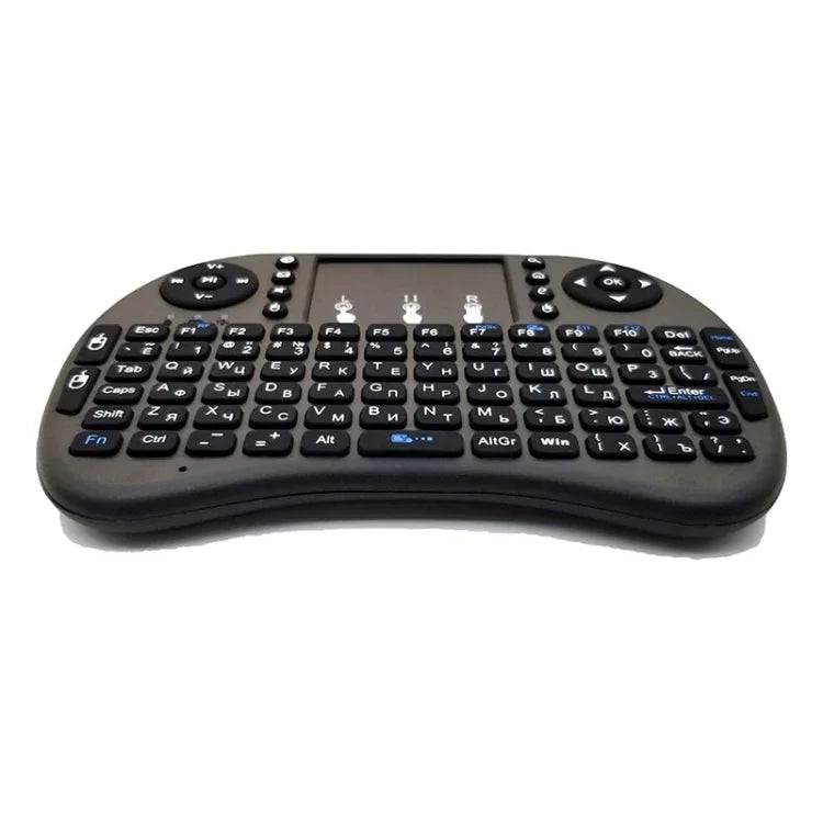 Langue prise en charge : russe. Clavier sans fil i8 Air Mouse avec pavé tactile pour boîtiers TV Android, Smart TV, tablettes PC, Xbox 360, PS3 et HTPC/IPTV.