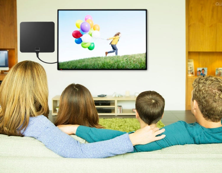 Antenne de télévision numérique HD ultra-mince d'intérieur avec amplificateur longue portée de 80 km