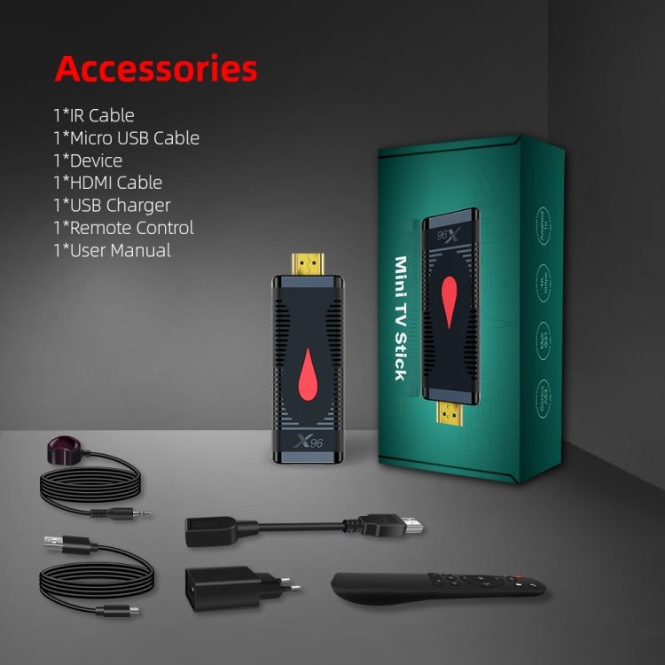 X96 S400 Android 10.0 Mini Clé TV, Allwinner H313 Quad Core ARM Cortex A53, 1Go + 8Go, Supporte WiFi, HDMI, Carte TF, USB, 1Go+8Go