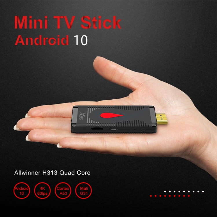 X96 S400 Android 10.0 Mini Clé TV, Allwinner H313 Quad Core ARM Cortex A53, 1Go + 8Go, Supporte WiFi, HDMI, Carte TF, USB, 1Go+8Go