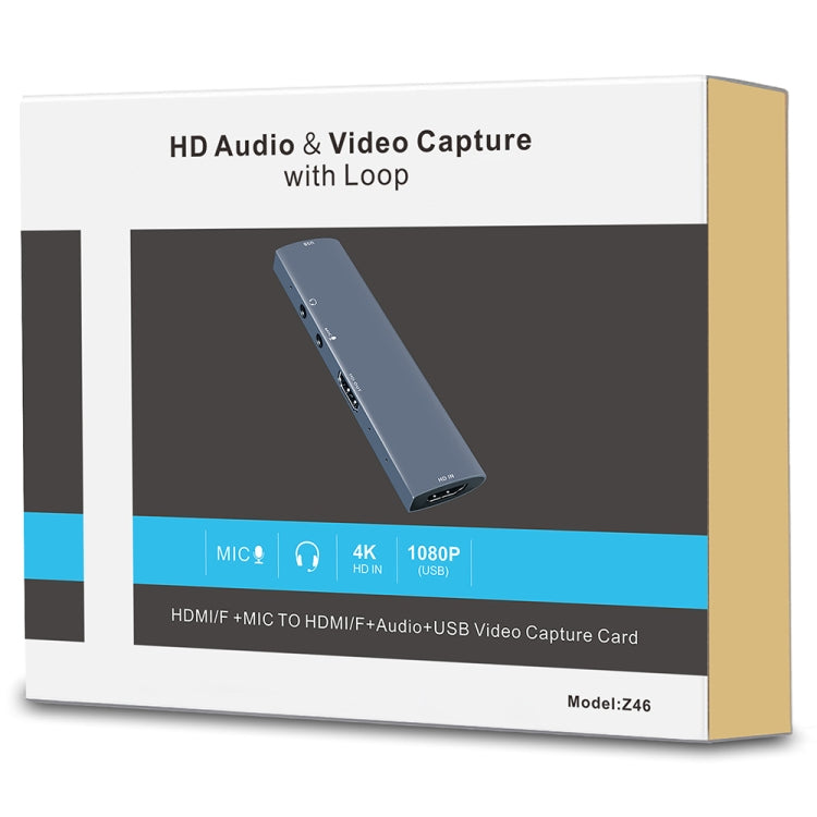 Z46 Carte de Capture Vidéo HDMI + Micro + Audio + USB avec Boucle, Z46