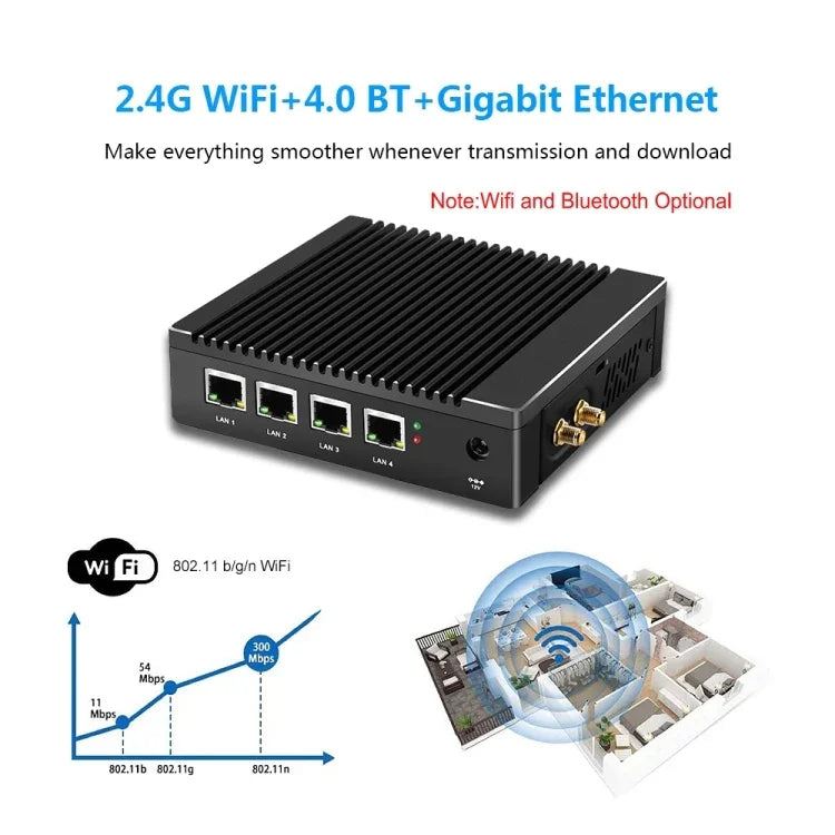 Mini PC K660G4 pour Windows et Linux, processeur Intel Celeron N2840 quadricœur 2 Mo de cache, 1,83 GHz (jusqu'à 2,25 GHz), 8 Go de RAM + SSD de 128 Go, prise US, prise AU, prise EU, prise UK, prise US