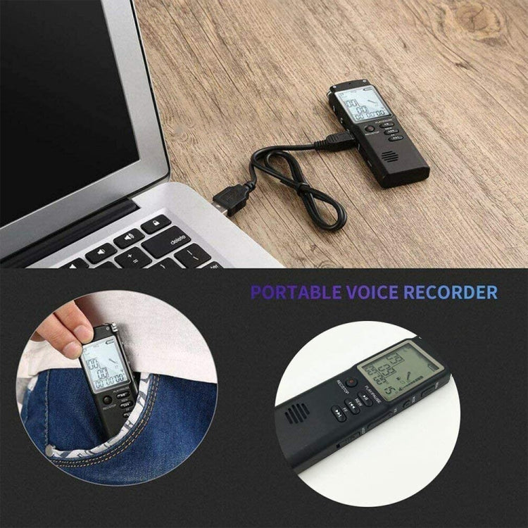 Enregistreur vocal audio portable VM113, 8 Go, supporte la lecture de musique / entrée LINE-IN et enregistrement téléphonique