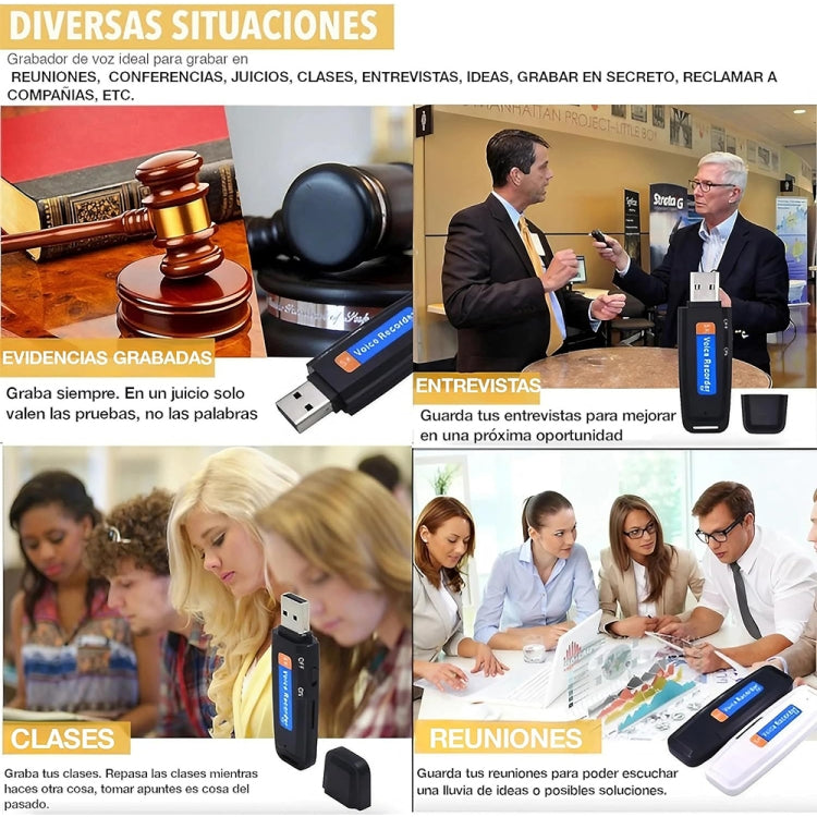 SK001 Enregistreur vocal USB portable rechargeable en forme de clé USB, sans mémoire, sans mémoire