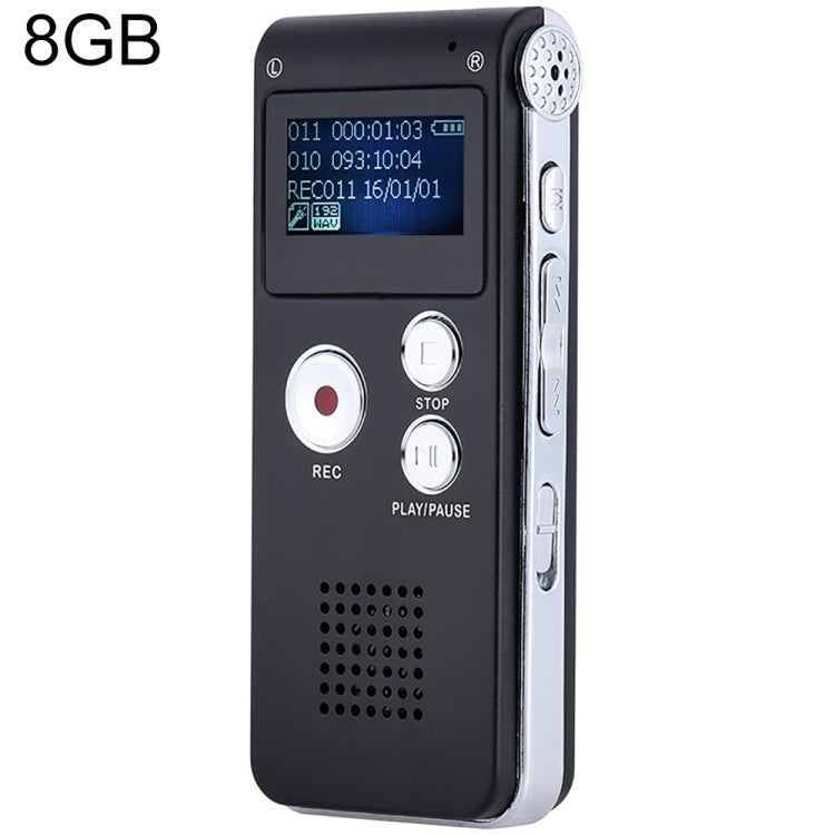 Stylo d'enregistrement vocal HD SK012 8 Go avec réduction intelligente du bruit, noir 8 Go