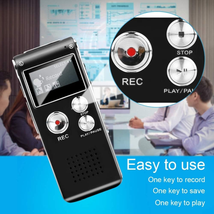 Stylo d'enregistrement vocal HD SK012 8 Go avec réduction intelligente du bruit, noir 8 Go