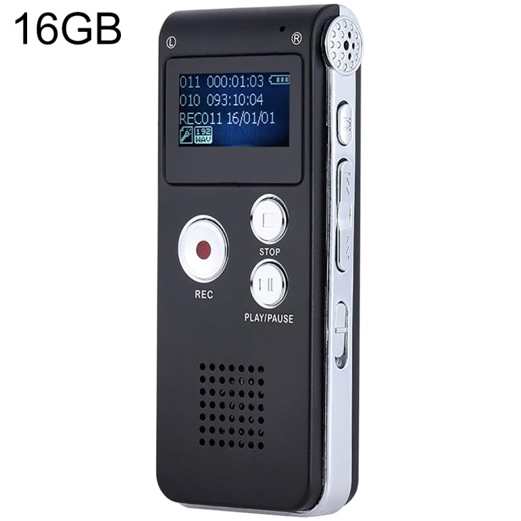 SK012 Stylo Enregistreur Vocal HD 16 Go avec Réduction Intelligente du Bruit, Noir 16 Go