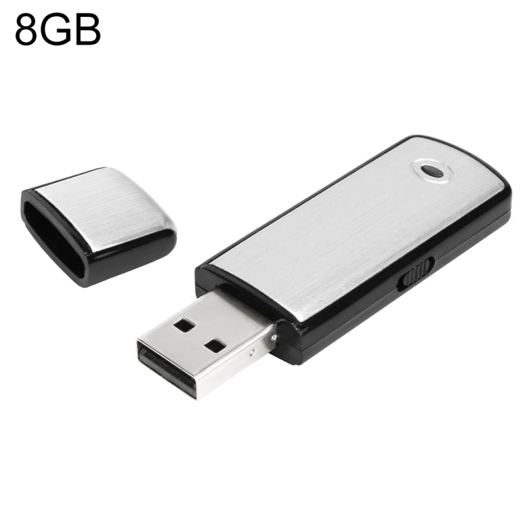 SK858 8 Go Enregistreur vocal de réunion portable rechargeable à disque U, 8 Go