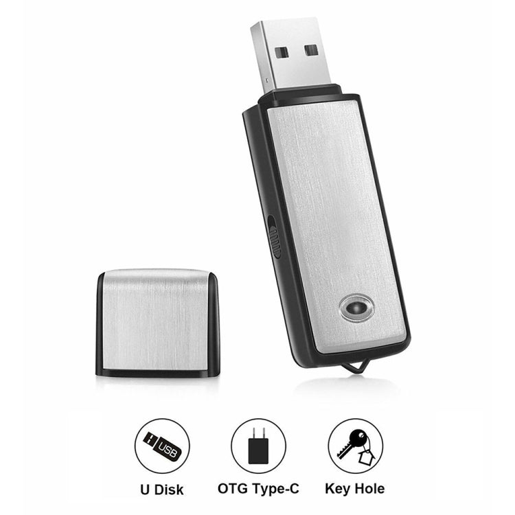 Enregistreur vocal de réunion portatif rechargeable U-Disk SK858 16 Go, 16 Go