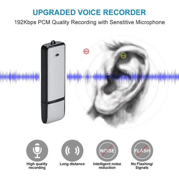 Enregistreur vocal de réunion portatif rechargeable U-Disk SK858 16 Go, 16 Go