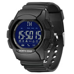 NORTH EDGE Montre intelligente multifonction Bluetooth AK avec rétroéclairage LED, supporte rappel d'appel entrant, chronomètre intelligent, rappel d'informations, AK