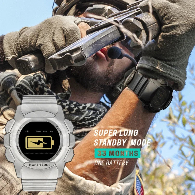 NORTH EDGE Montre intelligente multifonction Bluetooth AK avec rétroéclairage LED, supporte rappel d'appel entrant, chronomètre intelligent, rappel d'informations, AK