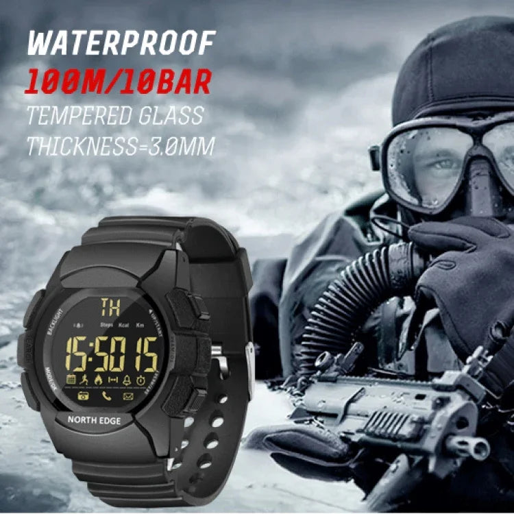 NORTH EDGE Montre intelligente multifonction Bluetooth AK avec rétroéclairage LED, supporte rappel d'appel entrant, chronomètre intelligent, rappel d'informations, AK