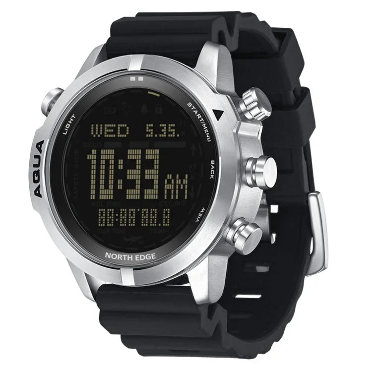 NORTH EDGE AQUA Montre intelligente étanche 100m pour plongeur, supporte affichage lumineux & mode boussole, AQUA