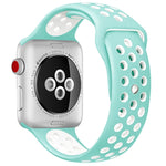 Pour Apple Watch Series 10 42mm / 9&8&7 41mm / SE 3&SE 2&6&SE&5&4 40mm / 3&2&1 38mm Bracelet Sport Classique en Silicone Tendance (Gris Blanc), WA1230A, WA1230B, WA1230BG, WA1230BH, WA1230BL, WA1230BM, WA1230BR, WA1230BY, WA1230C, WA1230D, WA1230DW    ...