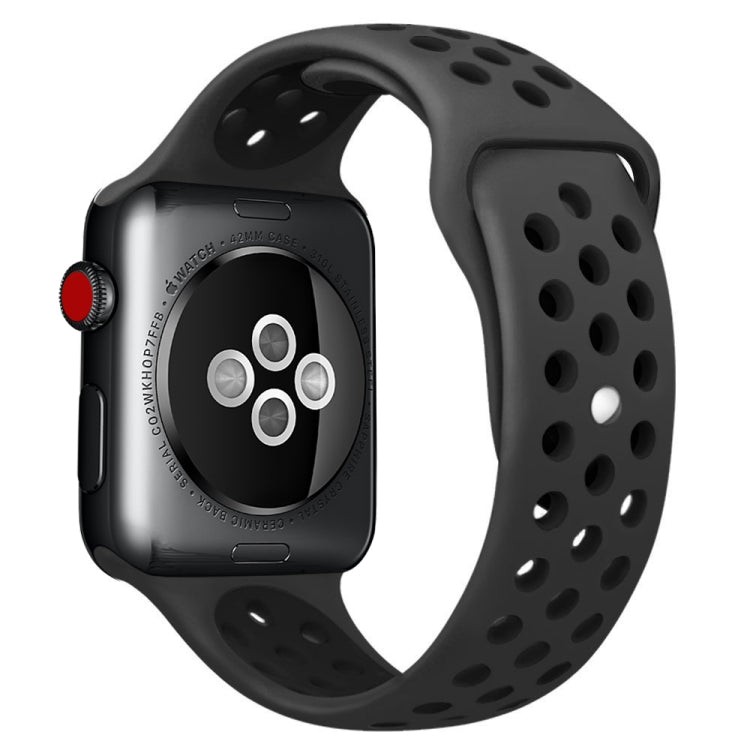 Pour Apple Watch Series 10 42mm / 9&8&7 41mm / SE 3&SE 2&6&SE&5&4 40mm / 3&2&1 38mm Bracelet Sport Classique en Silicone Tendance (Gris Blanc), WA1230A, WA1230B, WA1230BG, WA1230BH, WA1230BL, WA1230BM, WA1230BR, WA1230BY, WA1230C, WA1230D, WA1230DW    ...
