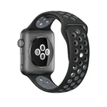 Pour Apple Watch Series 10 42mm / 9&8&7 41mm / SE 3&SE 2&6&SE&5&4 40mm / 3&2&1 38mm Bracelet Sport Classique en Silicone Tendance (Gris Blanc), WA1230A, WA1230B, WA1230BG, WA1230BH, WA1230BL, WA1230BM, WA1230BR, WA1230BY, WA1230C, WA1230D, WA1230DW    ...
