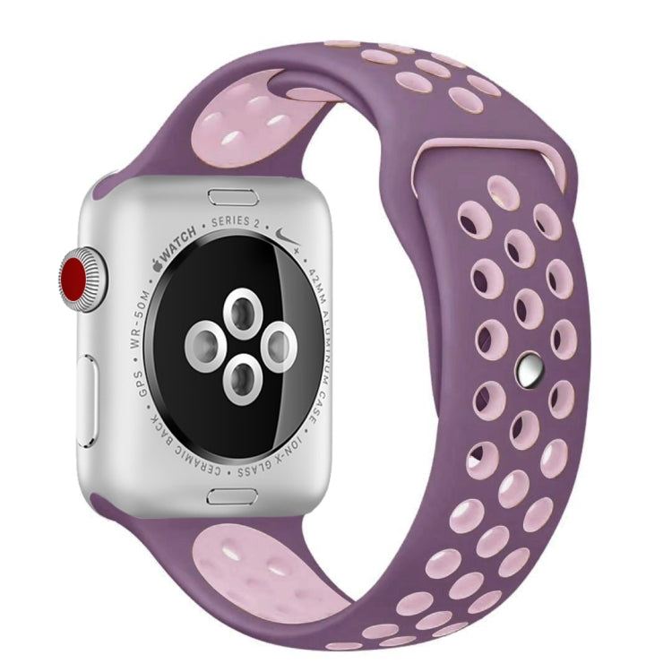 Pour Apple Watch Series 10 42mm / 9&8&7 41mm / SE 3&SE 2&6&SE&5&4 40mm / 3&2&1 38mm Bracelet Sport Classique en Silicone Tendance (Gris Blanc), WA1230A, WA1230B, WA1230BG, WA1230BH, WA1230BL, WA1230BM, WA1230BR, WA1230BY, WA1230C, WA1230D, WA1230DW    ...