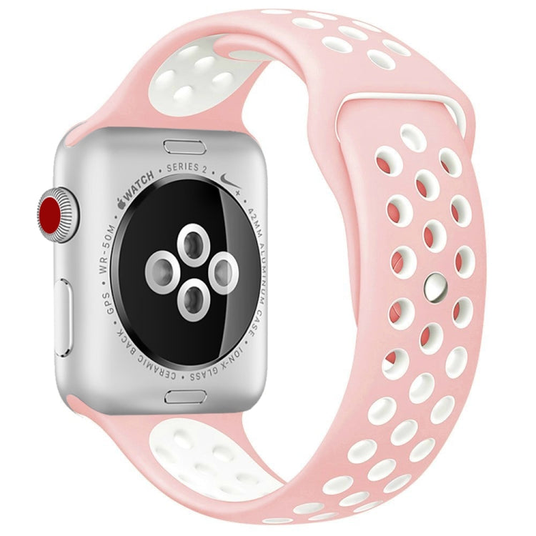 Pour Apple Watch Series 10 42mm / 9&8&7 41mm / SE 3&SE 2&6&SE&5&4 40mm / 3&2&1 38mm Bracelet Sport Classique en Silicone Tendance (Gris Blanc), WA1230A, WA1230B, WA1230BG, WA1230BH, WA1230BL, WA1230BM, WA1230BR, WA1230BY, WA1230C, WA1230D, WA1230DW    ...